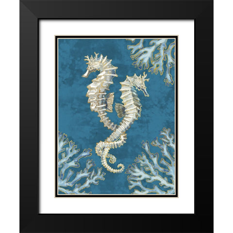 Playa Sealife Vertical II - Indigo Black Modern Wood Framed Art Print with Double Matting by Brent, Paul