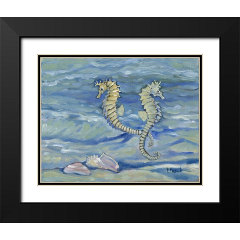 East Point Seahorses Black Modern Wood Framed Art Print with Double Matting by Brent, Paul
