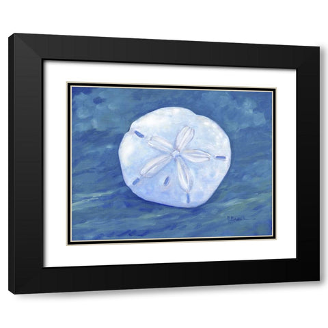 Impressions of Shells I - Sand Dollar - Indigo Black Modern Wood Framed Art Print with Double Matting by Brent, Paul