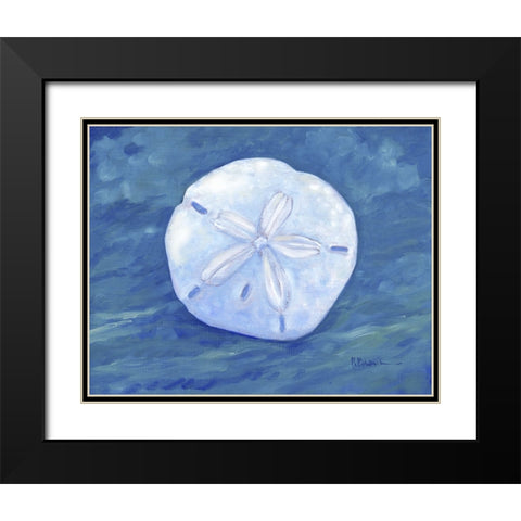Impressions of Shells I - Sand Dollar - Indigo Black Modern Wood Framed Art Print with Double Matting by Brent, Paul