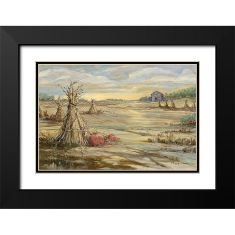 Gleaning Autumn - Morning Landscape Black Modern Wood Framed Art Print with Double Matting by Brent, Paul