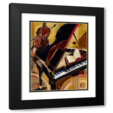 Abstract Piano II Black Modern Wood Framed Art Print with Double Matting by Brent, Paul
