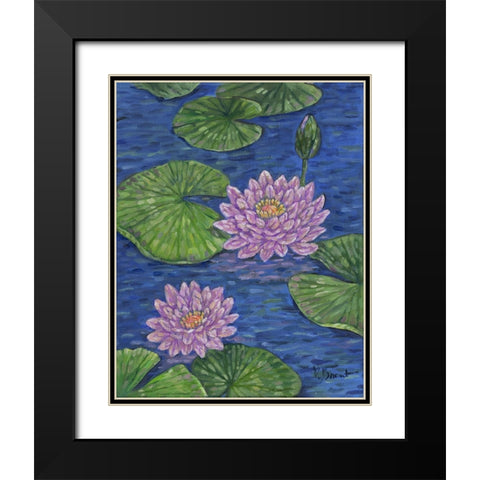 Impressions of Water Lilies II Black Modern Wood Framed Art Print with Double Matting by Brent, Paul