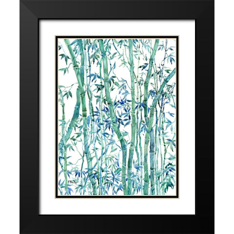 Bamboo Grove Vertical Black Modern Wood Framed Art Print with Double Matting by Brent, Paul