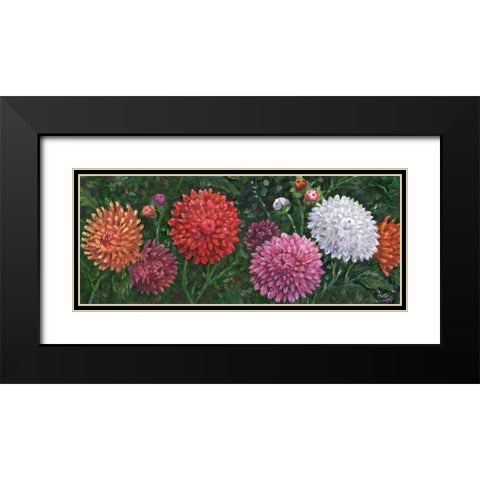 Impressions of Dahlias Horizontal III Black Modern Wood Framed Art Print with Double Matting by Brent, Paul