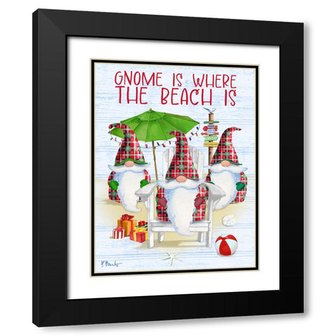 Coastal Gnome Vertical - Holiday Black Modern Wood Framed Art Print with Double Matting by Brent, Paul