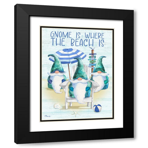 Coastal Gnome Vertical Black Modern Wood Framed Art Print with Double Matting by Brent, Paul