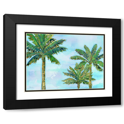 Hana Palm Horizontal - Blue Black Modern Wood Framed Art Print with Double Matting by Brent, Paul