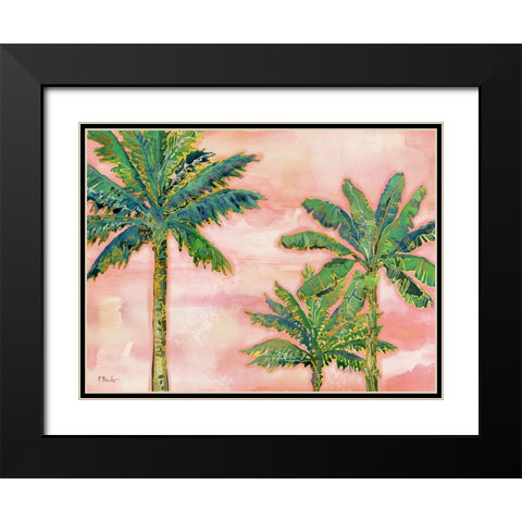 Hana Palm Horizontal Black Modern Wood Framed Art Print with Double Matting by Brent, Paul