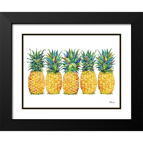 Kona Pineapple Horizontal Black Modern Wood Framed Art Print with Double Matting by Brent, Paul