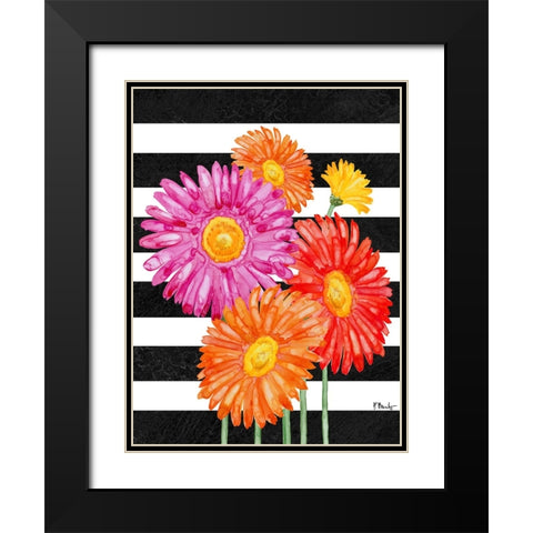 Helena Daisies Vertical Black Modern Wood Framed Art Print with Double Matting by Brent, Paul