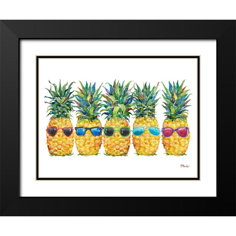 Cool Kona Pineapple Horizontal Black Modern Wood Framed Art Print with Double Matting by Brent, Paul