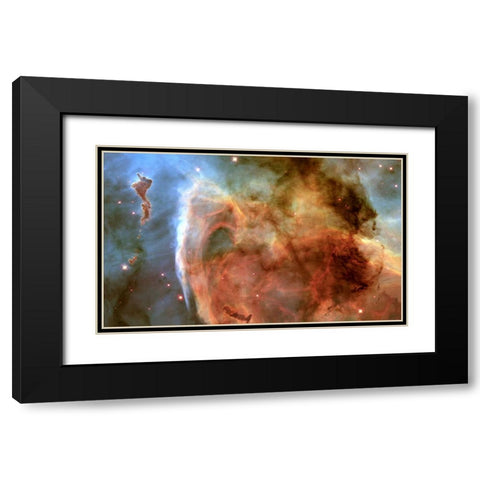 Abstract 14 Black Modern Wood Framed Art Print with Double Matting by Lee, Rachel
