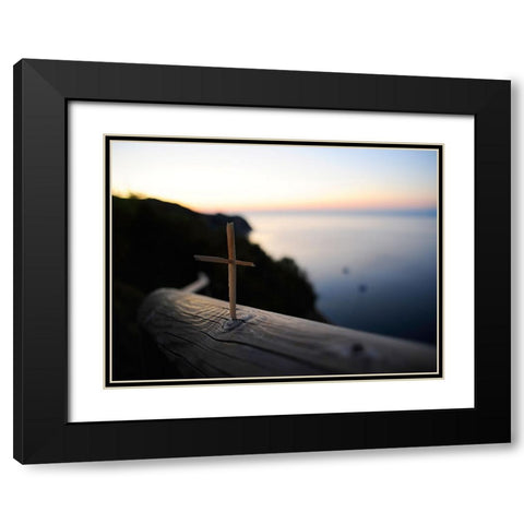 Abstract 15 Black Modern Wood Framed Art Print with Double Matting by Lee, Rachel