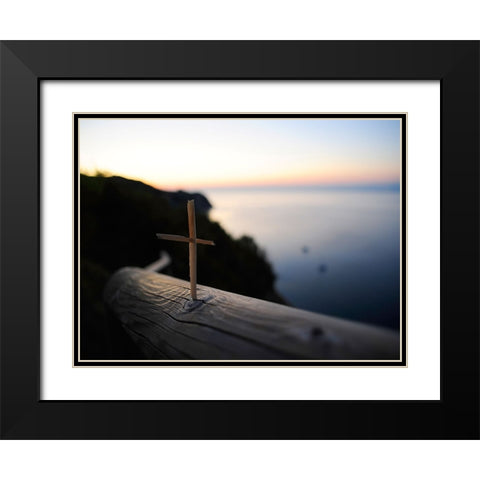 Abstract 15 Black Modern Wood Framed Art Print with Double Matting by Lee, Rachel