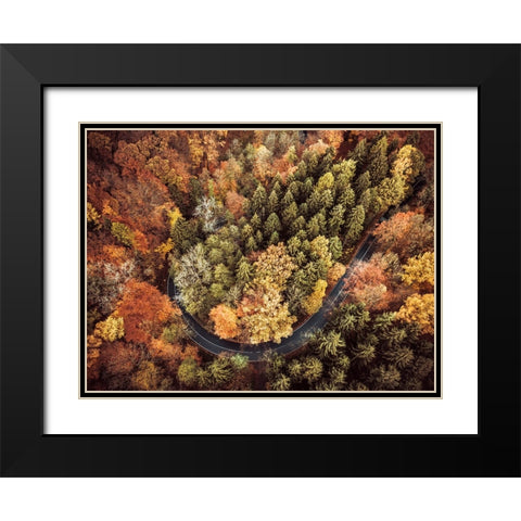 Aerial 15 Black Modern Wood Framed Art Print with Double Matting by Lee, Rachel