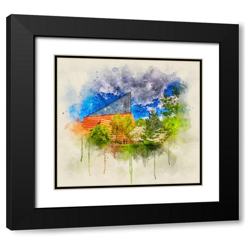 Aquarium 2 HDR Watercolor Black Modern Wood Framed Art Print with Double Matting by Lee, Rachel