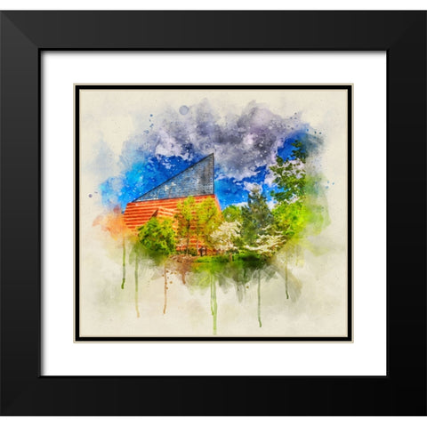 Aquarium 2 HDR Watercolor Black Modern Wood Framed Art Print with Double Matting by Lee, Rachel