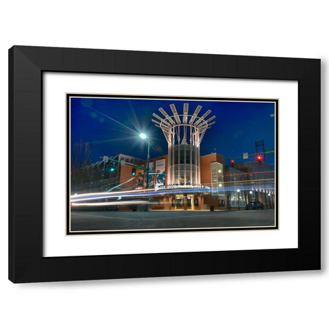 Aquarium Blur Black Modern Wood Framed Art Print with Double Matting by Lee, Rachel