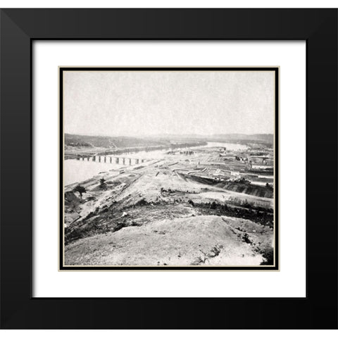 Army Bridge Chattanooga 1864 Black Modern Wood Framed Art Print with Double Matting by Lee, Rachel