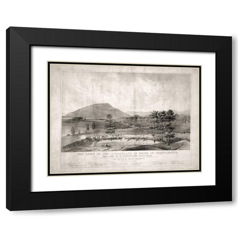 Army of the Cumberland at Chattanooga 1863 Black Modern Wood Framed Art Print with Double Matting by Lee, Rachel