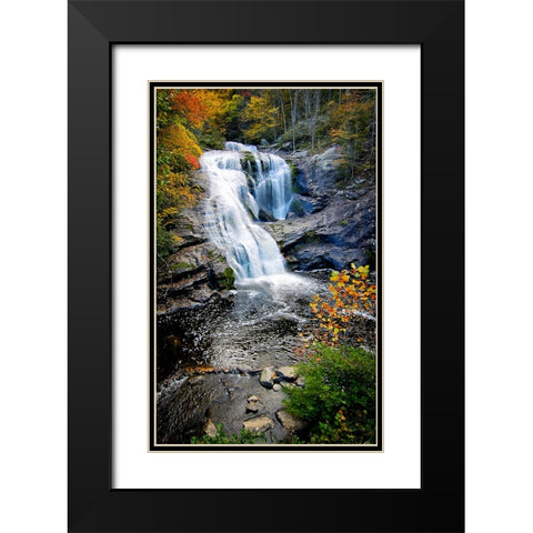 Bald River Falls Black Modern Wood Framed Art Print with Double Matting by Lee, Rachel