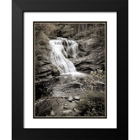 Bald River Falls Sepia Black Modern Wood Framed Art Print with Double Matting by Lee, Rachel