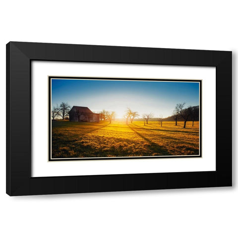Barn 5 Black Modern Wood Framed Art Print with Double Matting by Lee, Rachel
