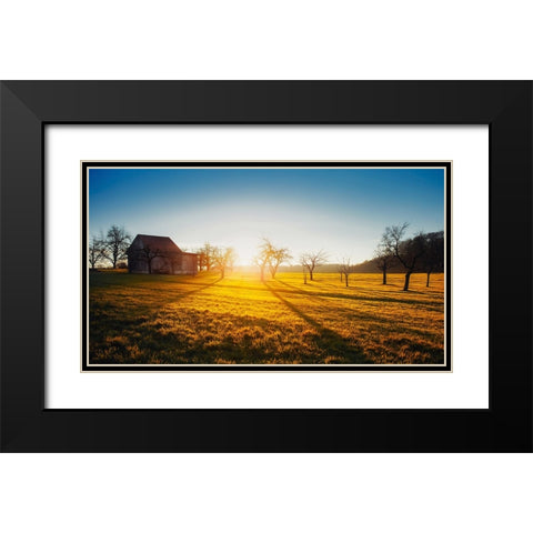 Barn 5 Black Modern Wood Framed Art Print with Double Matting by Lee, Rachel