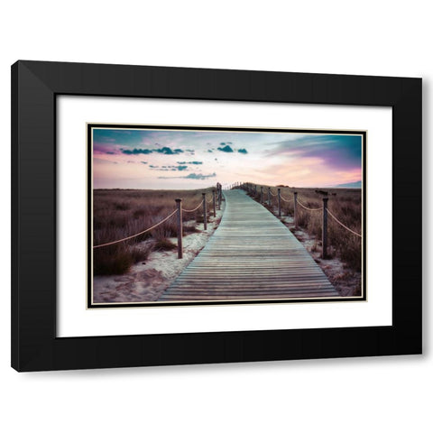Beach 1 Black Modern Wood Framed Art Print with Double Matting by Lee, Rachel