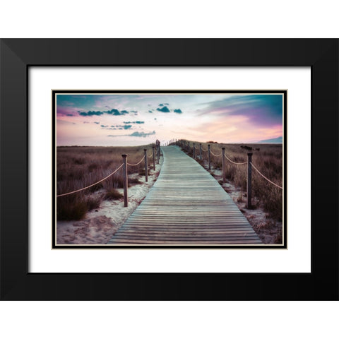 Beach 1 Black Modern Wood Framed Art Print with Double Matting by Lee, Rachel