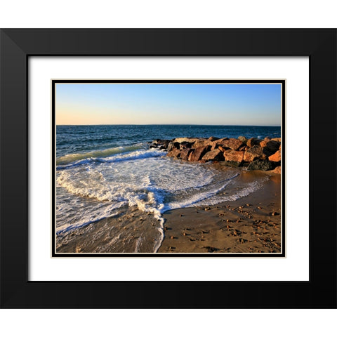 Beach 16 Black Modern Wood Framed Art Print with Double Matting by Lee, Rachel