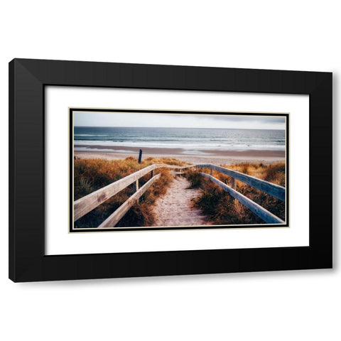 Beach 2 Black Modern Wood Framed Art Print with Double Matting by Lee, Rachel