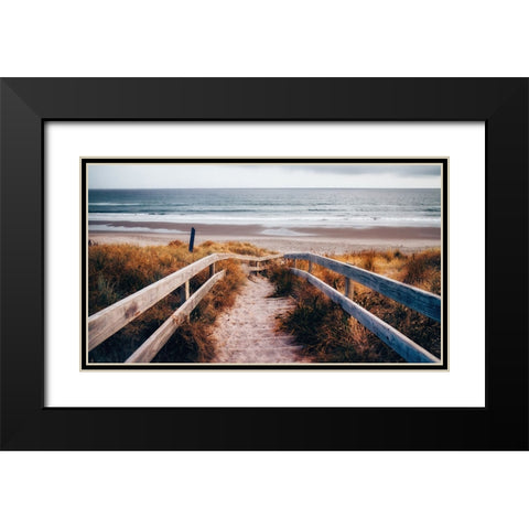 Beach 2 Black Modern Wood Framed Art Print with Double Matting by Lee, Rachel