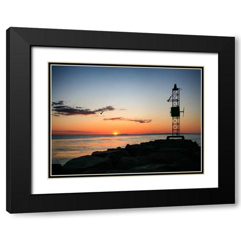 Beach 22 Black Modern Wood Framed Art Print with Double Matting by Lee, Rachel