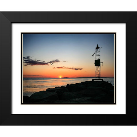 Beach 22 Black Modern Wood Framed Art Print with Double Matting by Lee, Rachel