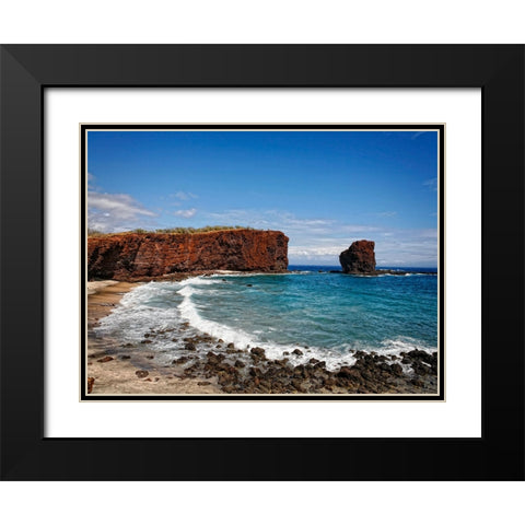 Beach 23 Black Modern Wood Framed Art Print with Double Matting by Lee, Rachel