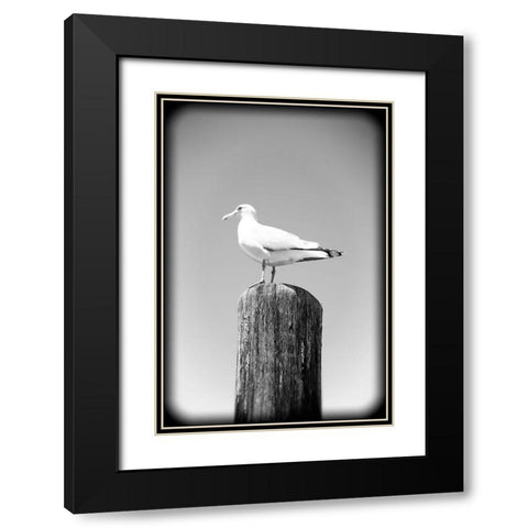 Beach 27 BW Holga Black Modern Wood Framed Art Print with Double Matting by Lee, Rachel