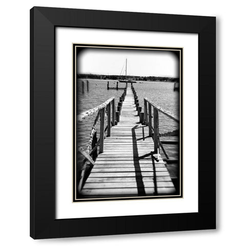 Beach 28 BW Holga Black Modern Wood Framed Art Print with Double Matting by Lee, Rachel
