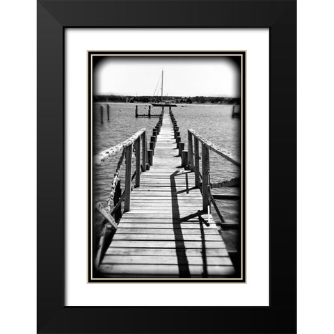 Beach 28 BW Holga Black Modern Wood Framed Art Print with Double Matting by Lee, Rachel