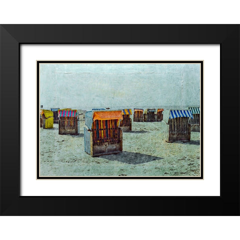 Beach 6 Painted Black Modern Wood Framed Art Print with Double Matting by Lee, Rachel