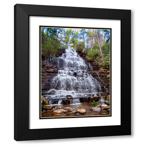 Benton Falls 1 Black Modern Wood Framed Art Print with Double Matting by Lee, Rachel