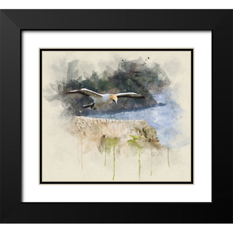 Bird 19 Watercolor Black Modern Wood Framed Art Print with Double Matting by Lee, Rachel