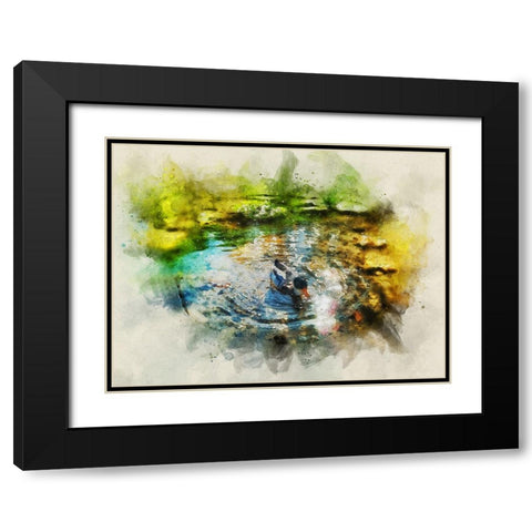 Bird 34 Watercolor Black Modern Wood Framed Art Print with Double Matting by Lee, Rachel