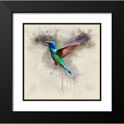 Bird 48 Watercolor Black Modern Wood Framed Art Print with Double Matting by Lee, Rachel