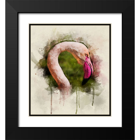 Bird 51 Watercolor Black Modern Wood Framed Art Print with Double Matting by Lee, Rachel