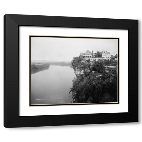 Bluffs of TN River Chattanooga 1917 Black Modern Wood Framed Art Print with Double Matting by Lee, Rachel