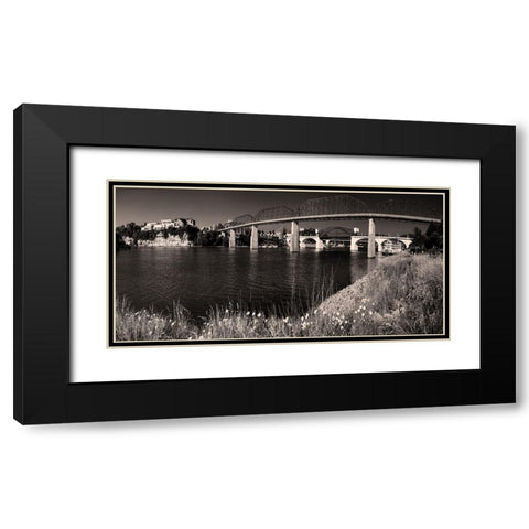 Bridge Poppies Sepia Black Modern Wood Framed Art Print with Double Matting by Lee, Rachel