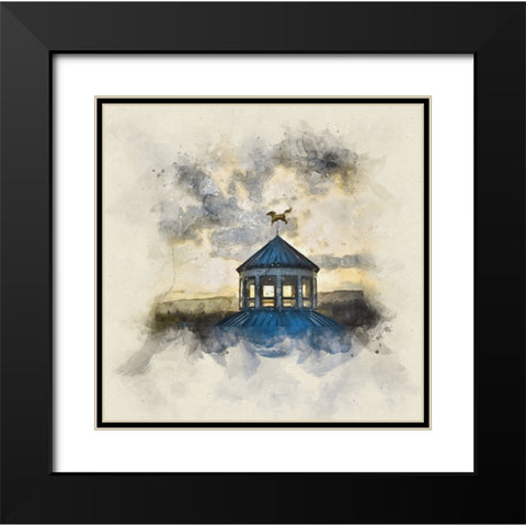Carousel Last Light Watercolor Black Modern Wood Framed Art Print with Double Matting by Lee, Rachel