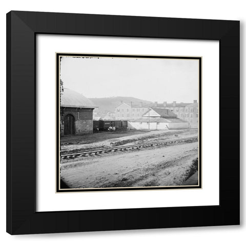 Chattanooga Adams Express Office 1864 Black Modern Wood Framed Art Print with Double Matting by Lee, Rachel